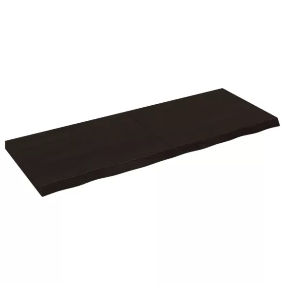 sötétbarna kezelt tömör tölgyfa fali polc 160 x 60 x (2-6) cm