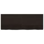 sötétbarna kezelt tömör tölgyfa fali polc 160 x 60 x (2-6) cm