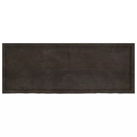 sötétbarna kezelt tömör tölgyfa fali polc 160 x 60 x (2-6) cm