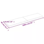 világosbarna kezelt tömör asztallap 160x40x(2-4) cm