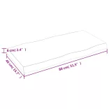 sötétbarna kezelt tömör asztallap 80x40x(2-6) cm