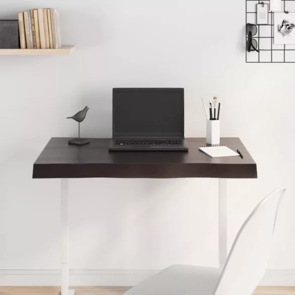 sötétbarna kezelt tömör asztallap 80x50x(2-6) cm