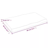 sötétbarna kezelt tömör asztallap 80x50x(2-6) cm