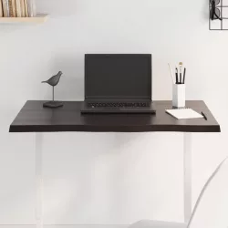   sötétbarna kezelt tömör tölgyfa asztallap 80 x 60 x 2 cm