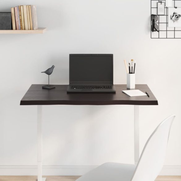 sötétbarna kezelt tömör tölgyfa asztallap 80 x 60 x 2 cm