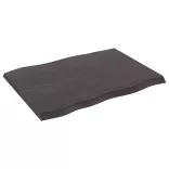 sötétbarna kezelt tömör asztallap 80x60x(2-4) cm
