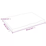 sötétbarna kezelt tömör asztallap 80x60x(2-4) cm