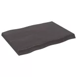 sötétbarna kezelt tömör asztallap 80x60x(2-6) cm