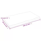 sötétbarna kezelt tömör asztallap 100x60x(2-4) cm