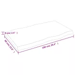 sötétbarna kezelt tömör asztallap 100x60x(2-6) cm