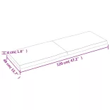 sötétbarna kezelt tömör asztallap 120x40x(2-4) cm