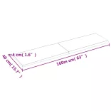 sötétbarna kezelt tömör asztallap 160x40x(2-4) cm