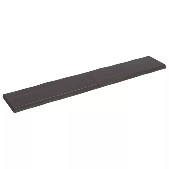 sötétbarna kezelt tömör asztallap 220x40x(2-6) cm