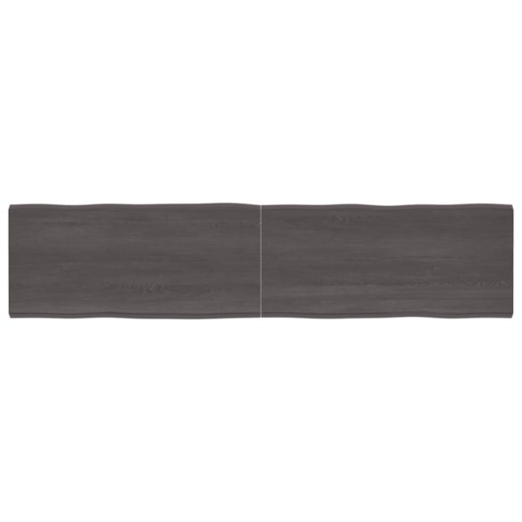 sötétbarna kezelt tömör asztallap 220x50x(2-6) cm