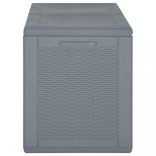 szürke PP rattan kerti tárolóláda 180 L