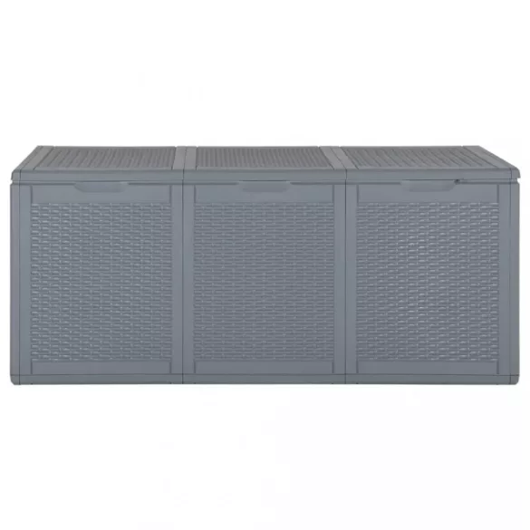 szürke PP rattan kerti tárolóláda 270 L