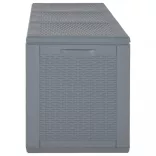 szürke PP rattan kerti tárolóláda 270 L