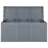 szürke PP rattan kerti tárolóláda 270 L