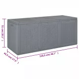 szürke PP rattan kerti tárolóláda 270 L
