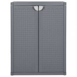 szürke PP rattan kerti tárolószekrény 65 x 45 x 88 cm
