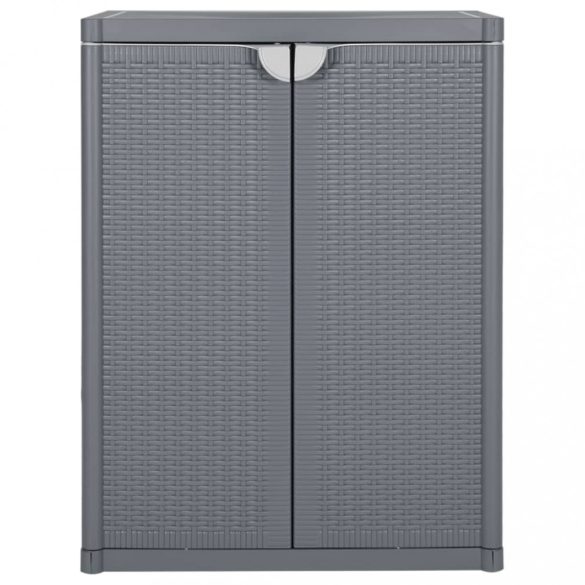 szürke PP rattan kerti tárolószekrény 65 x 45 x 88 cm