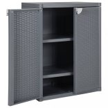 szürke PP rattan kerti tárolószekrény 65 x 45 x 88 cm