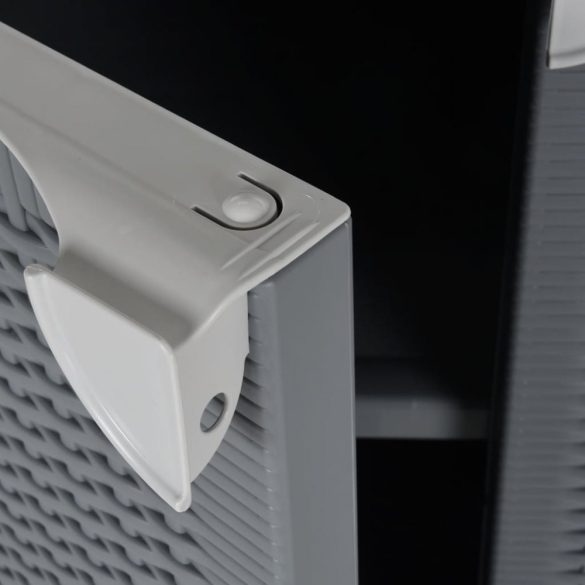 szürke PP rattan kerti tárolószekrény 65 x 45 x 88 cm