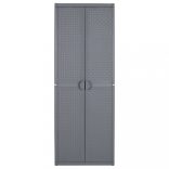 szürke PP rattan kerti tárolószekrény 65 x 45 x 172 cm