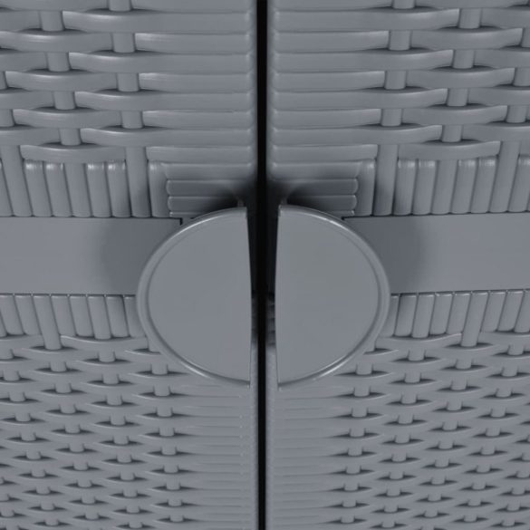 szürke PP rattan kerti tárolószekrény 65 x 45 x 172 cm