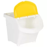 3 db fehér PP egymásra rakható fedeles szemeteskuka 78 L