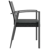 2 db fekete polyrattan kerti szék párnával 56,5 x 57 x 83 cm
