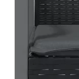 2 db fekete polyrattan kerti szék párnával 56,5 x 57 x 83 cm