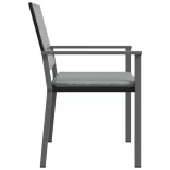 2 db fekete polyrattan kerti szék párnával 56 x 62,5 x 89 cm