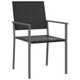 2 db fekete polyrattan kerti szék 54 x 62,5 x 89 cm