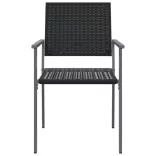 2 db fekete polyrattan kerti szék 54 x 62,5 x 89 cm