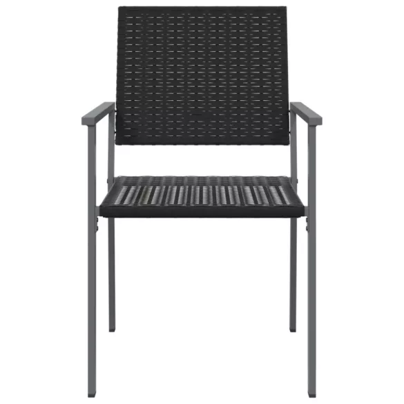 2 db fekete polyrattan kerti szék 54 x 62,5 x 89 cm