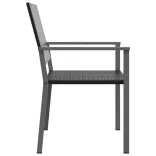 2 db fekete polyrattan kerti szék 54 x 62,5 x 89 cm
