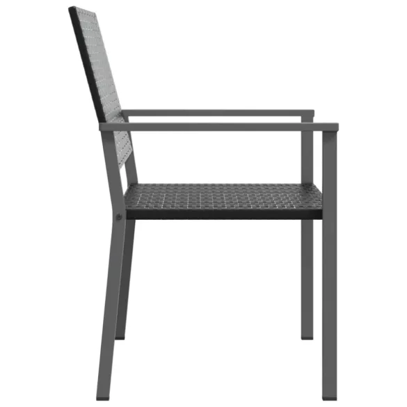 2 db fekete polyrattan kerti szék 54 x 62,5 x 89 cm