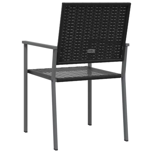 2 db fekete polyrattan kerti szék 54 x 62,5 x 89 cm