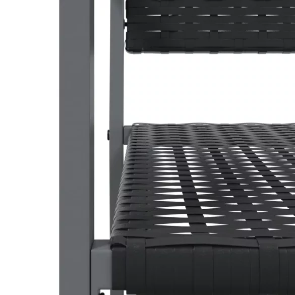 2 db fekete polyrattan kerti szék 54 x 62,5 x 89 cm