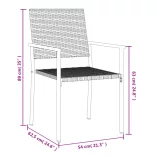 2 db fekete polyrattan kerti szék 54 x 62,5 x 89 cm