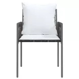 2 db barna polyrattan kerti szék párnával 54 x 61 x 83 cm
