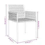 2 db fekete polyrattan kerti szék párnával 54 x 61 x 83 cm