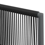 2 db fekete polyrattan kerti szék párnával 54 x 60,5 x 83,5 cm
