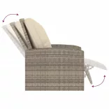 világosbarna polyrattan dönthető kerti szék párnákkal