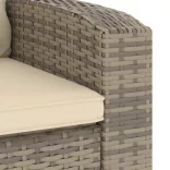 világosbarna polyrattan dönthető kerti szék párnákkal