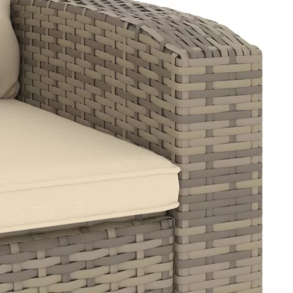 világosbarna polyrattan dönthető kerti szék párnákkal
