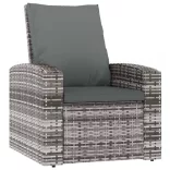 szürke polyrattan dönthető kerti szék párnával