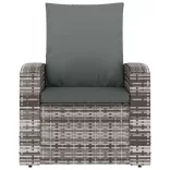 szürke polyrattan dönthető kerti szék párnával