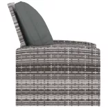 szürke polyrattan dönthető kerti szék párnával